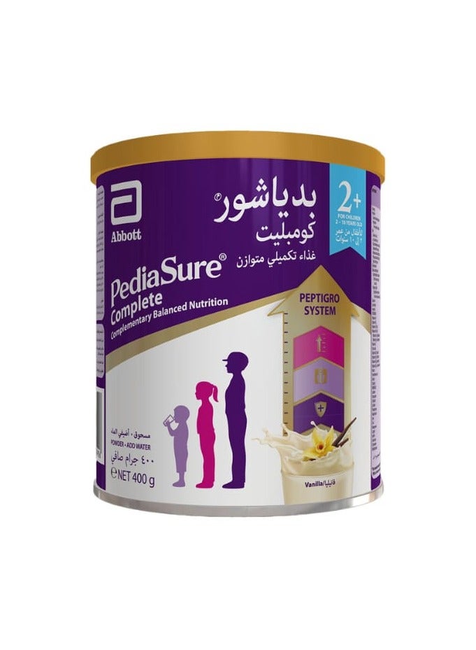 PediaSure Complete Peptrigro Stage 2+ Growing Up Children's Milk Formula For 2 To 10 Years Vanilla Flavour 400g