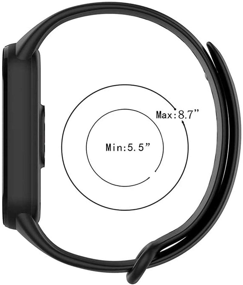 INEFABLE أحزمة ساعة INEFABLE Mi SmartWatch M5 و M6 الأصلية لساعة Mi M5 و M6 - حزام ساعة سيليكون ناعم قابل للتعديل - الساعة غير مدرجة - Image 3