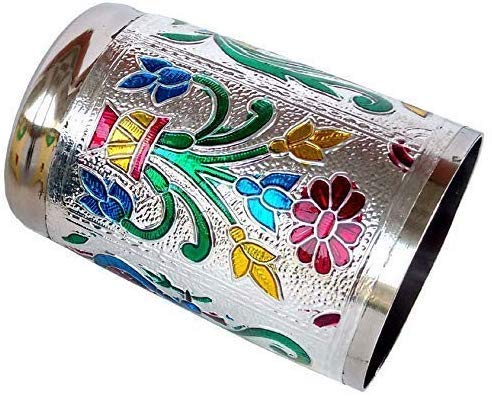UK Enterprise Stainless Steel Decorative Meenakari Glasses Set of 6 Multi - Image 3