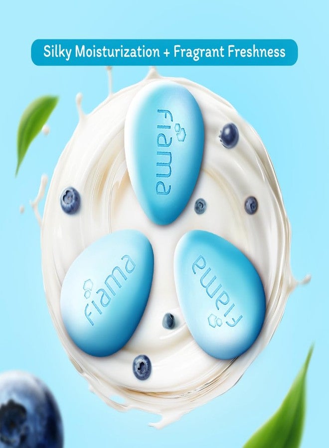 Fiama Moisturizing Soap Bar, Japanese Hokkaido Milk & Blueberry, Soap Pack of 3, Non-Sticky Moisturized Skin, 1/3rd Skin Moisturizers, Vitamin F, Fragrant Freshness - Image 2