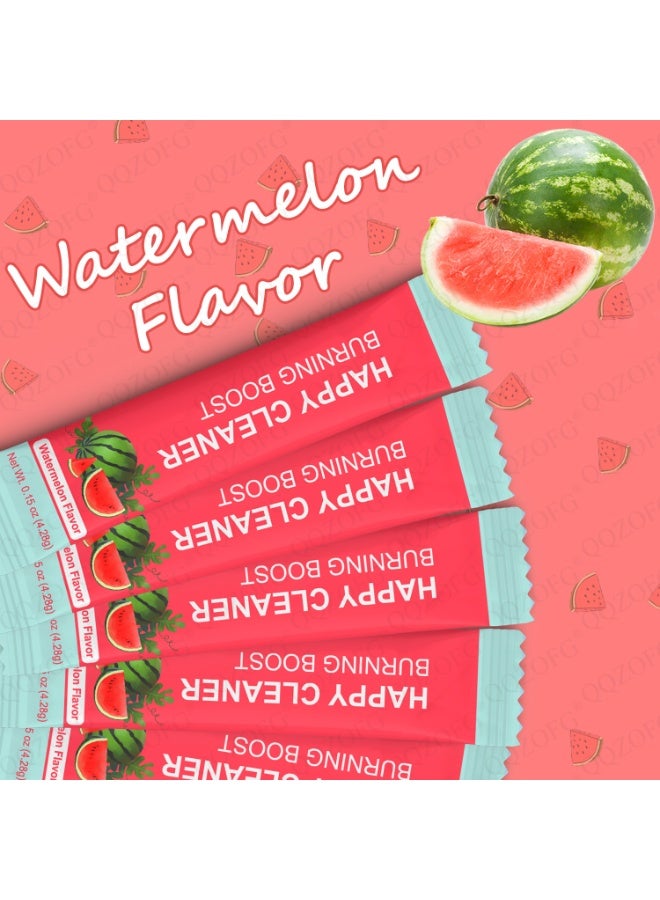 Day Wins Happy Cleaner Gut Health Superfoods Powder, Watermelon  Flavor, with Probiotic, Prebiotic & Plant-Based Fiber for Gut Balance, Bloating Relief, Vegan Sugar Free Drink Mix (14 Packets) - Image 2