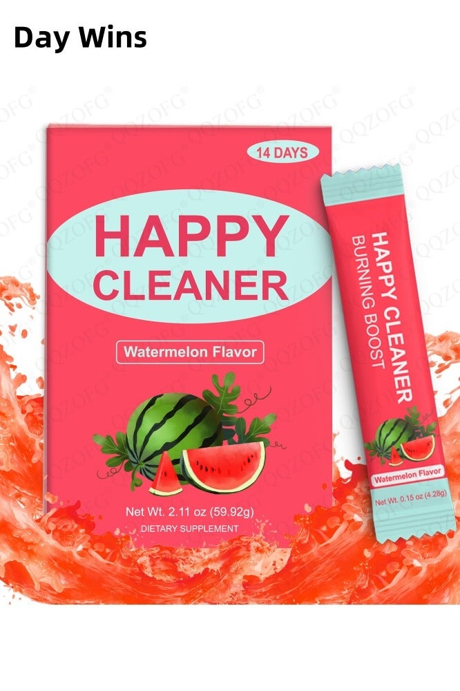 Day Wins Happy Cleaner Gut Health Superfoods Powder, Watermelon  Flavor, with Probiotic, Prebiotic & Plant-Based Fiber for Gut Balance, Bloating Relief, Vegan Sugar Free Drink Mix (14 Packets) - Image 1