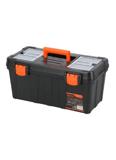Tactix Heavy Duty Plastic Tool Box with Snap Shut Latch Black and Orange 23.5 x 51 x 27 cm 320134  - Image 2