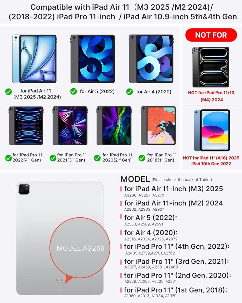 typecase Edge for iPad Air 11 (M4 2026/ M3 2025/ M2 2024), Air 5th/4th & Pro 11 (4th/3rd/2nd/1st) with 11-Color Backlit & Touchpad, Magic Floating Keyboard (NOT for 10th/A16/Pro 11 (M5/M4) -Pink'26 - Image 4