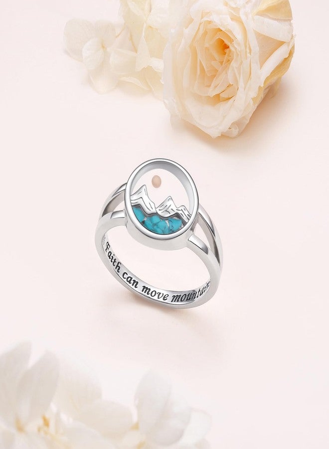 DAOCHONG Mustard Seed Ring Sterling Silver Mountains Ring Turquoise Christian Jewelry for Women Mustard Seed Inspirational Religious Jewelry Size 6 - Image 4