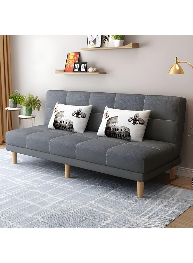 Zayn comforts Armless Sofa Bed with Tight-Back Design in modern Blend Fabric (Dark Grey) - Image 1