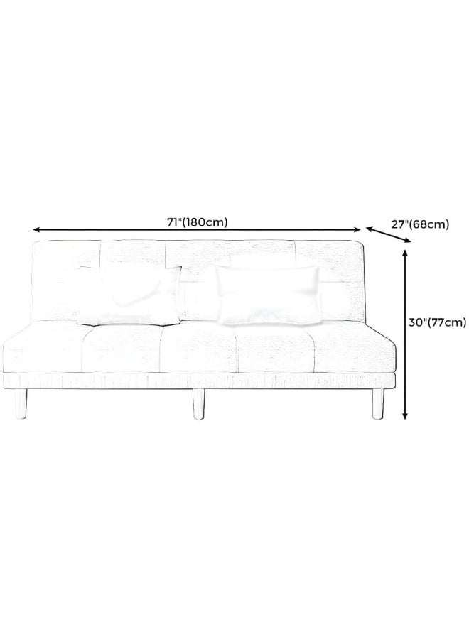 Zayn comforts Armless Sofa Bed with Tight-Back Design in modern Blend Fabric (Dark Grey) - Image 2