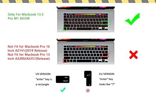 OJOS Keyboard Cover for MacBook Pro 16 inch with Touch Bar Touch ID A2141 and MacBook Pro 13 inch A2338 A2251 A2289 Keyboard Protector, Tinted - Image 2