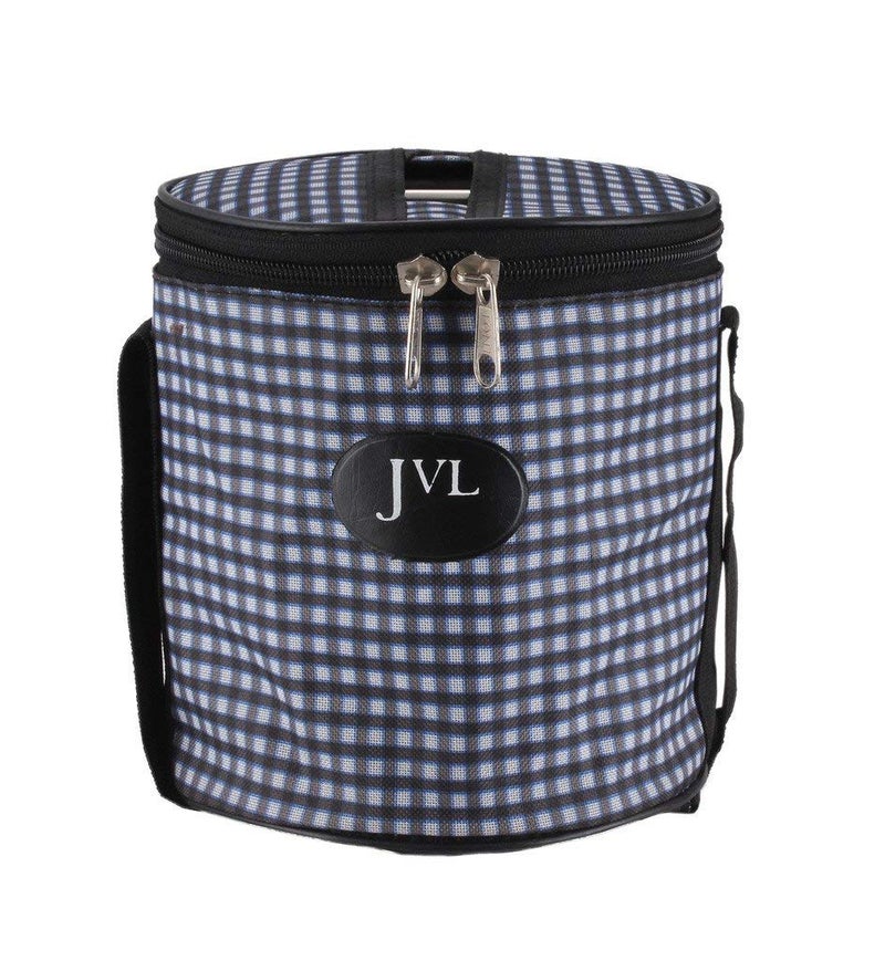 JVL Medium Round Stainless Steel Lunch Box - Travelling Set with 4 Compartments and 1 Air Tight Plastic Box (Silver) - Image 3