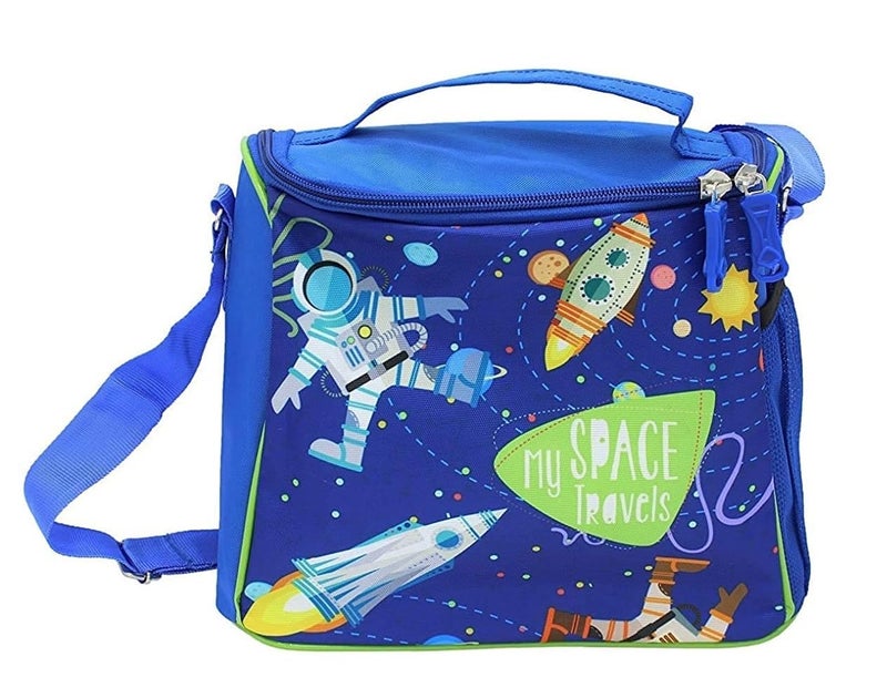 ShopNGift Multicolour Blue Space Astronaut Unicorn Tiffin Bag Lunch Bag Insulate for Kids Boys Dream (Blue Space) - Image 1