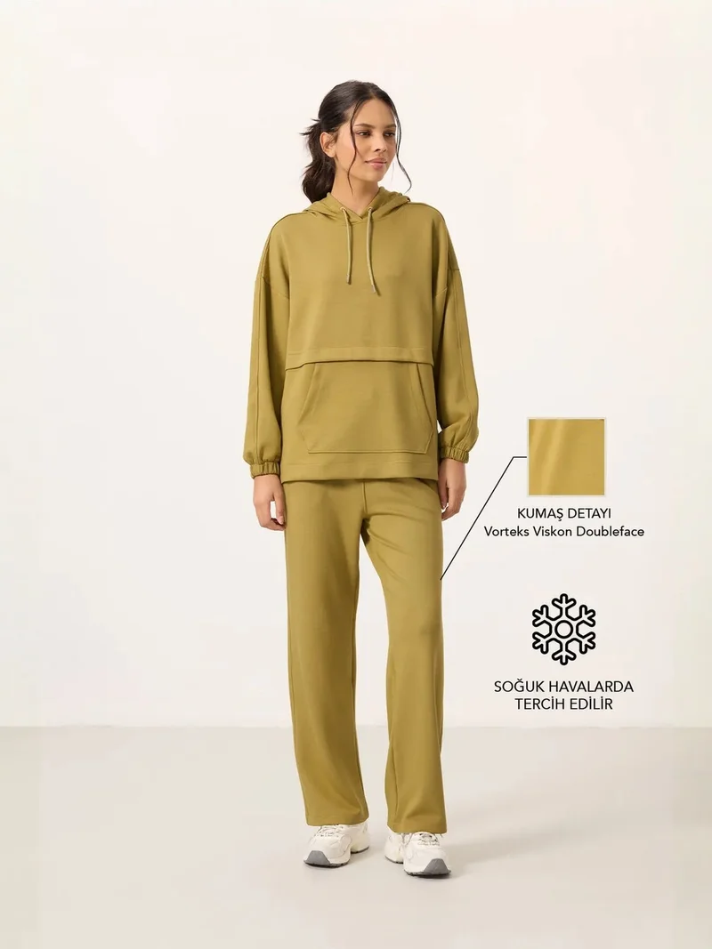 تومي لايف TOMMY Oversized Hooded Sweatshirt And Wide-Leg Pants Set