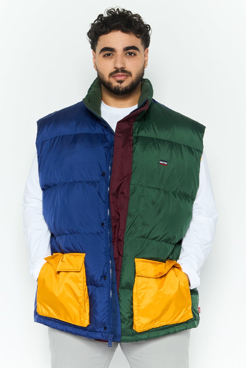 Levi's Men Colrblock Puffer Vest, Navy - Image 1