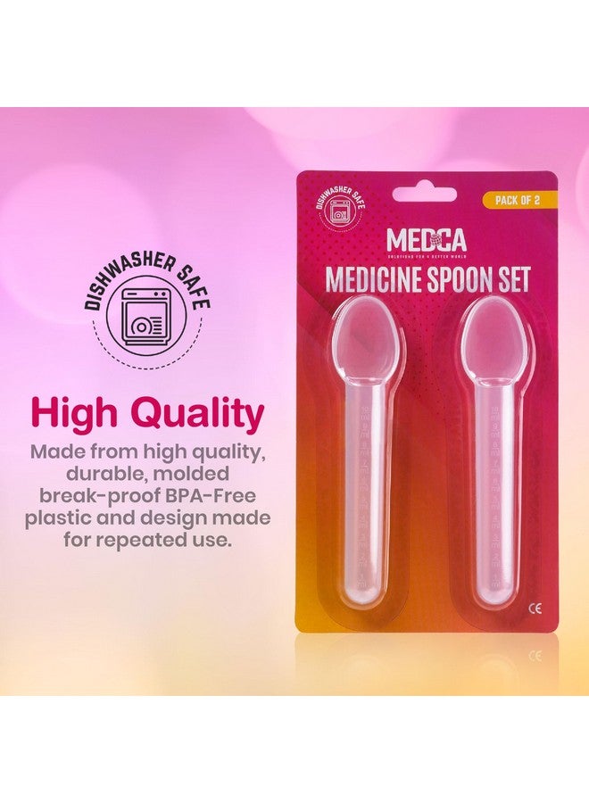 MEDca Calibrated Medicine Spoon for Kids, Baby & Toddler - (Pack of 2) - 2 Tsp/10 mL Capacity Plastic Oral Liquid Dose Medication Graduated Dispenser - Image 4