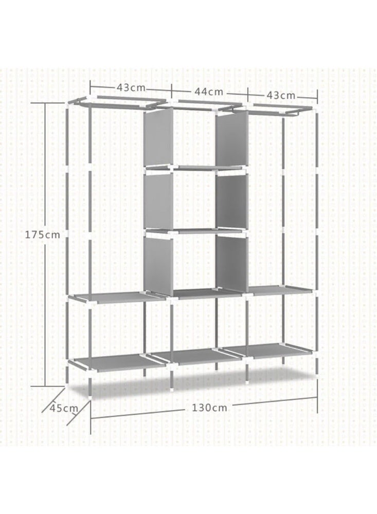 DubaiGallery Stylish Portable Wardrobe Closet Model 88130 Featuring Organized Storage Sections Hanging Space Strong Frame Lightweight Design Perfect for Bedroom Use and Efficient Space Management Solution - Image 2