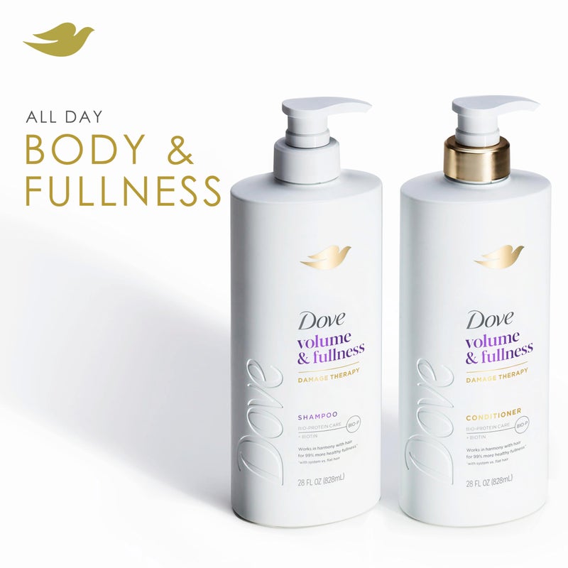 Dove Conditioner Volume & Fullness for Fine, Thin Hair with Bio-Protein Care Technology and Biotin 28 Fl Oz - Image 2
