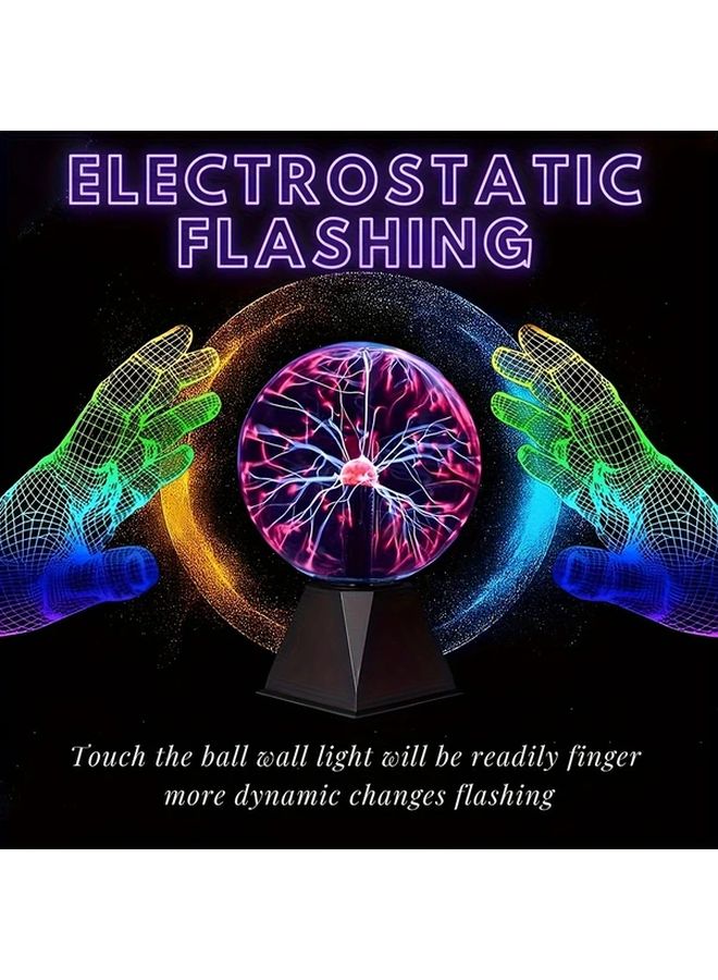 كرة بلازما قابلة للمس 5 بوصة، ضوء ليلي يتم التحكم به صوتياً، هدية إبداعية - Image 1