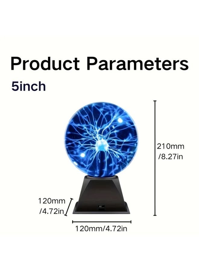 كرة بلازما قابلة للمس 5 بوصة، ضوء ليلي يتم التحكم به صوتياً، هدية إبداعية - Image 3