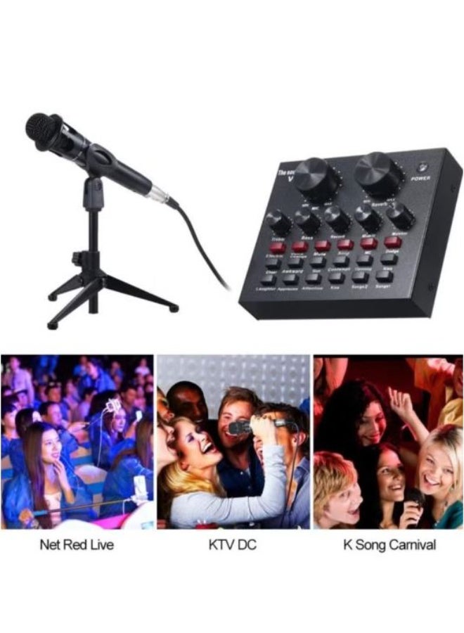RYN V8 Multifunctional Live Sound Card USB Audio Interface Audio Mixer for Recording Hosting - Image 3