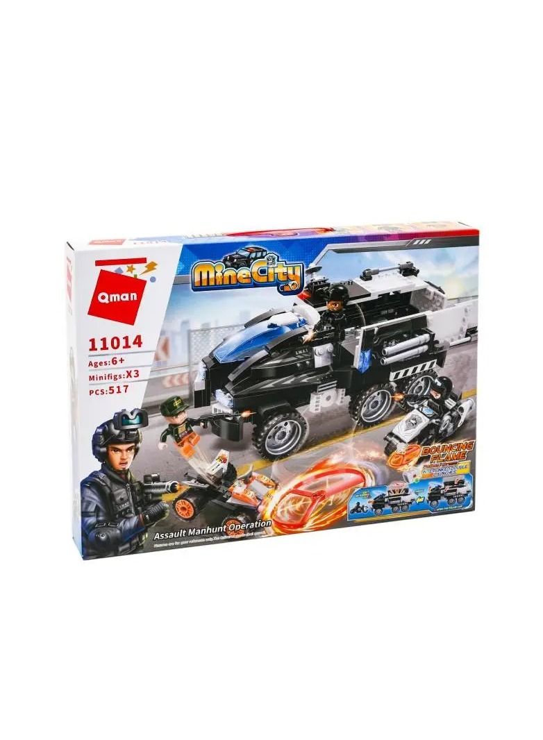 Qman Mine City Guard Raid Pursuit Brick 517 Pieces - C11014 