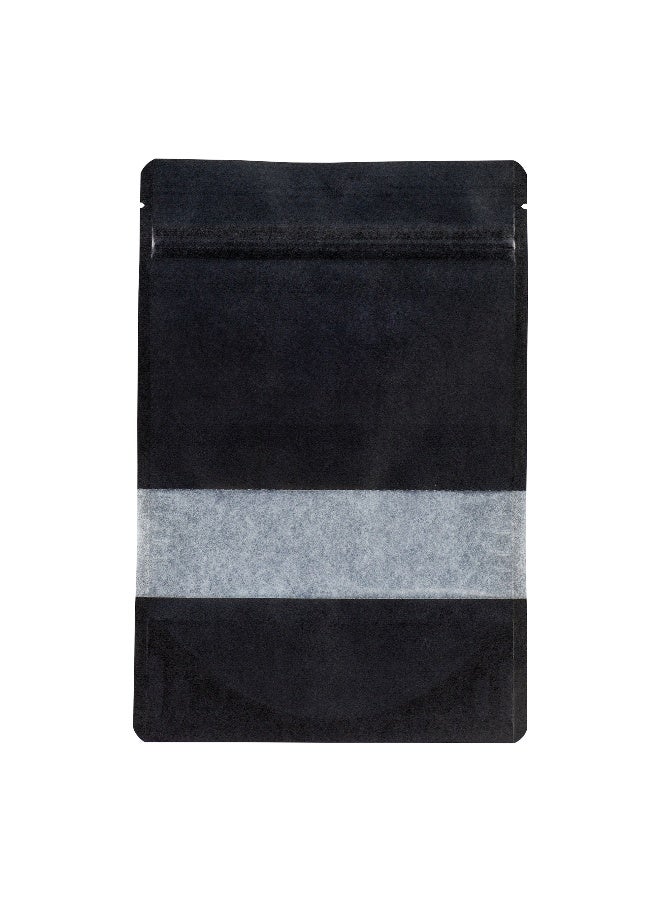 Restaurantware 8.9 Inch x 5.9 Inch x 1.6 Inch Heat And Seal Bags, 100 Large Heat Seal Bags - Clear Window, Heat Sealable, Black Plastic Heat Sealable Bags, Leak-Resistant, For Sandwiches Or Snacks - Image 1