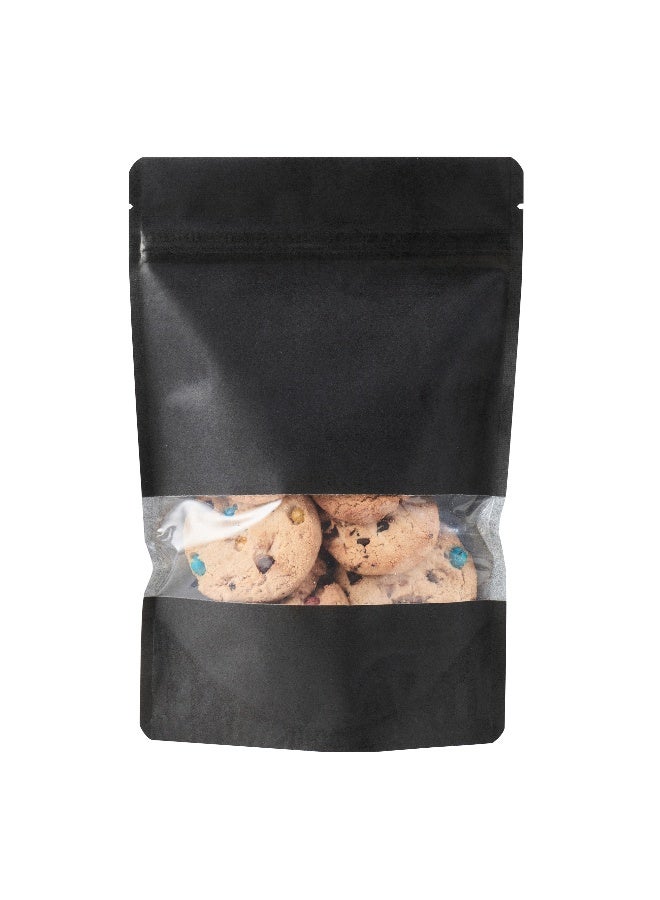 Restaurantware 8.9 Inch x 5.9 Inch x 1.6 Inch Heat And Seal Bags, 100 Large Heat Seal Bags - Clear Window, Heat Sealable, Black Plastic Heat Sealable Bags, Leak-Resistant, For Sandwiches Or Snacks - Image 2