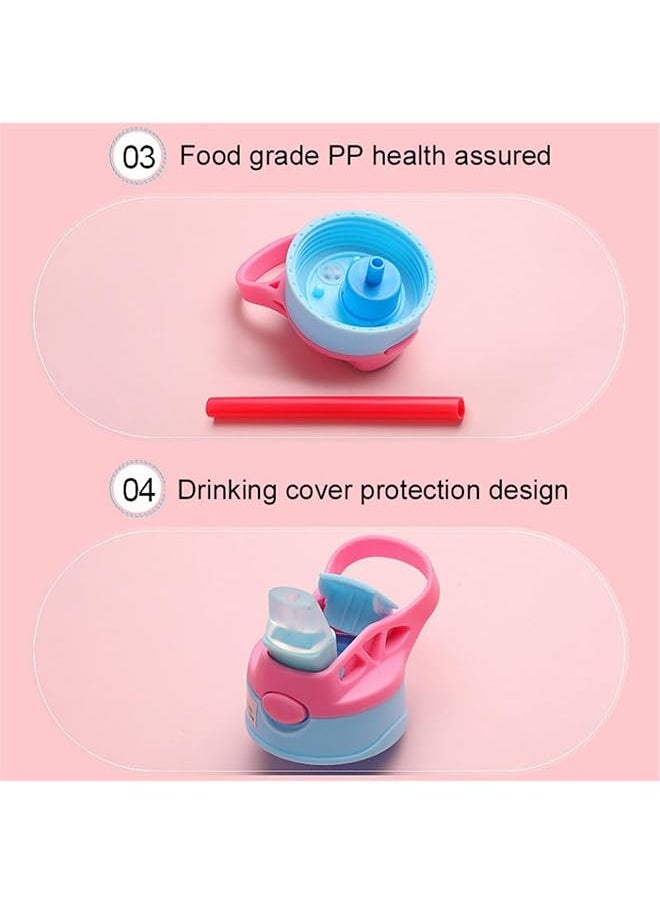 X spring Kids Water Bottle 480Ml Bpa Free Water Bottle With Carry Handle And Easy Button Kids Drinking Water Bottle With Flip Straw Leakproof Kids Water Bottle For School And Sports  - Image 4