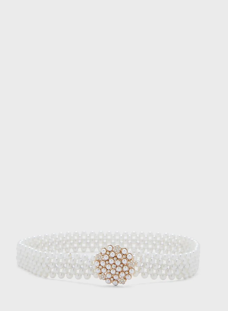 Ella Limited Edition Statement Buckle Pearl Belt