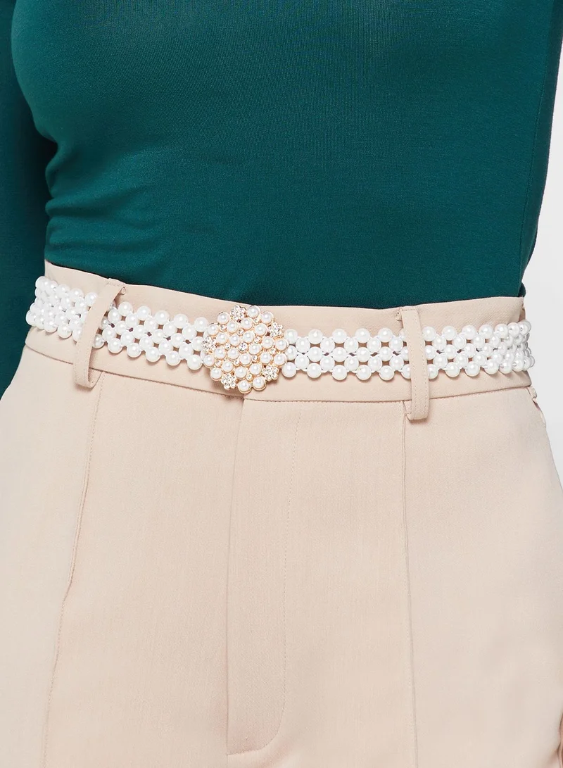 Ella Limited Edition Statement Buckle Pearl Belt