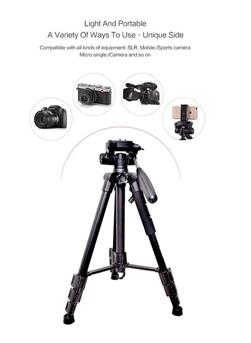 Jmary Jmary 2234 Professional Aluminium Alloy Tripod Stand - 3-Way Swivel Pan Head - Image 2