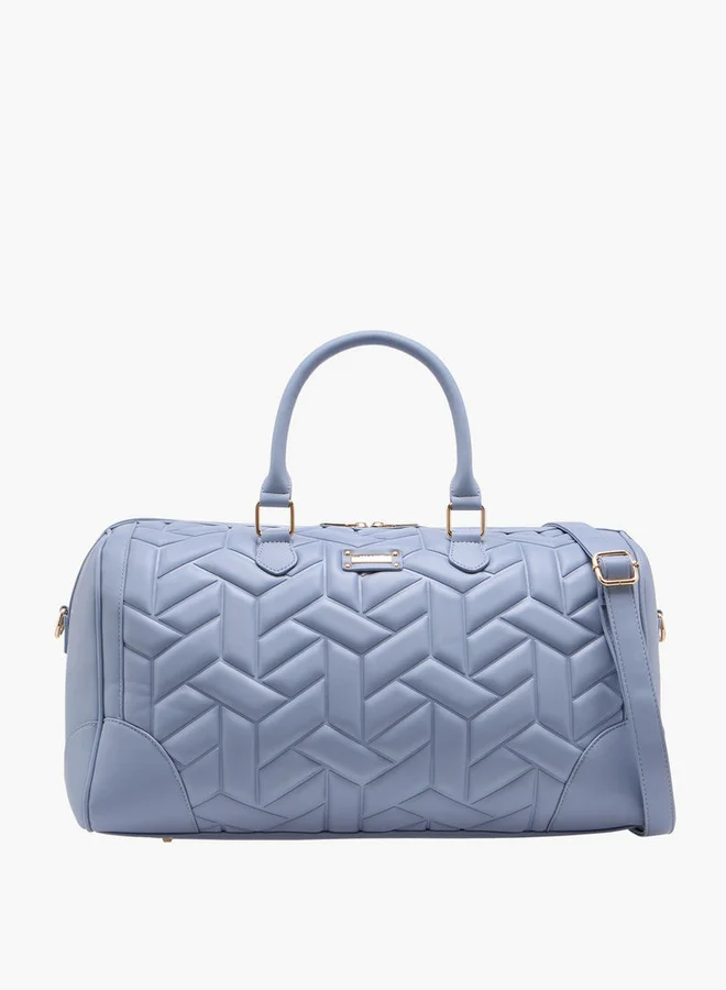 Women's Quilted Duffle Bag with Double Handles and Zip Closure One Size