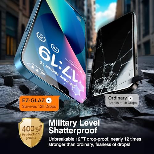 EZ-GLAZ- 4 Pack for iPhone 13 Screen Protector [6.1"] With 2 Pack Camera Lens Protector, 9H+ Hardness 12FT Military Grade Shatterproof Scratch Resistant Durable Tempered Glass Film with Flawless Fit Kit, HD Clear - Image 5