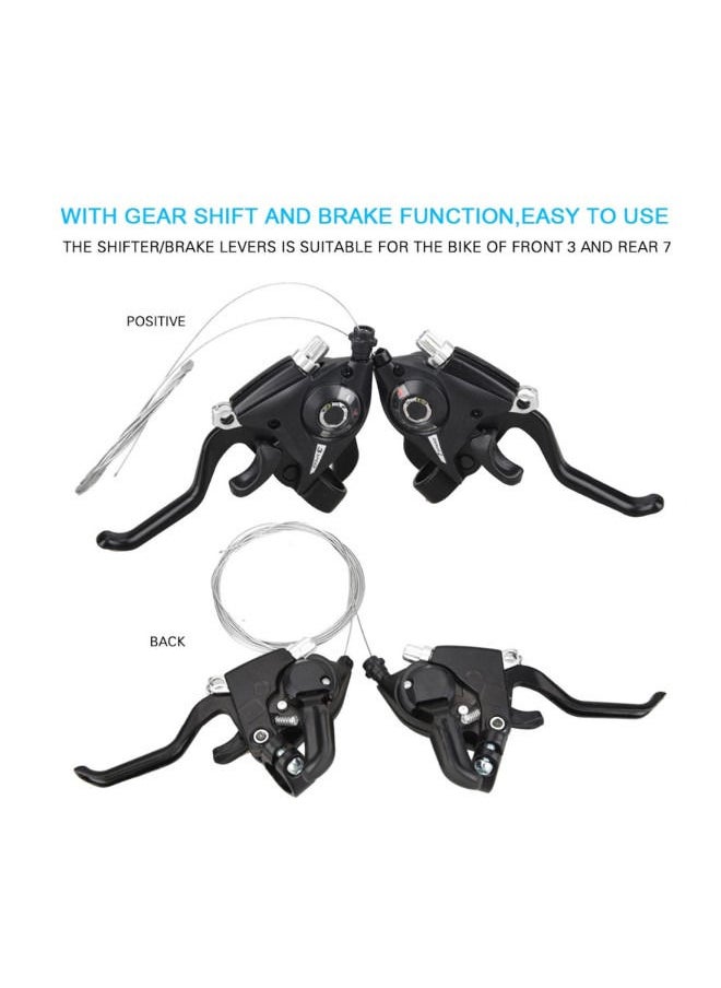 Generic - Brake Lever Combo With Inner Shift ,3x8 Speed Shifter Bike MTB Fixed Gear AccessoriesCables - Image 1