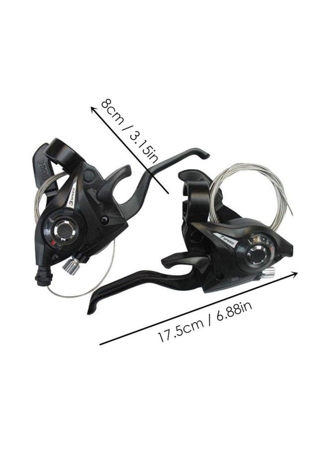 Generic - Brake Lever Combo With Inner Shift ,3x8 Speed Shifter Bike MTB Fixed Gear AccessoriesCables - Image 1