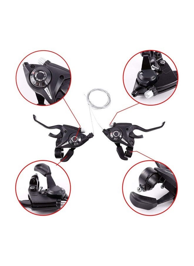 Generic - Brake Lever Combo With Inner Shift ,3x8 Speed Shifter Bike MTB Fixed Gear AccessoriesCables - Image 1