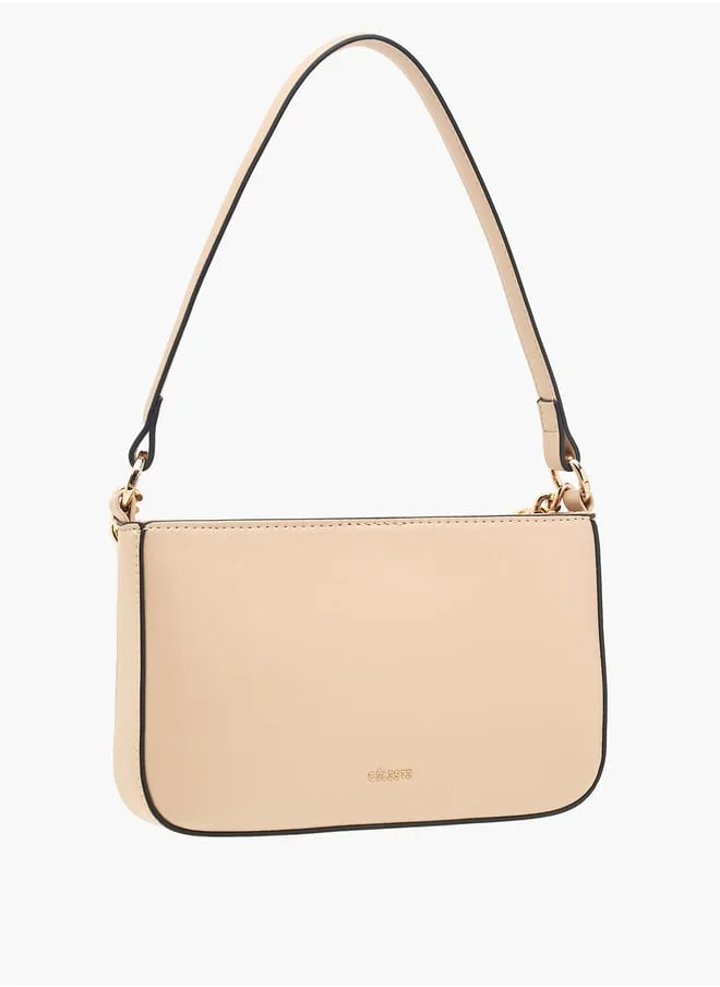 Celeste Women Textured Crossbody Bag with Adjustable Strap and Zip Closure