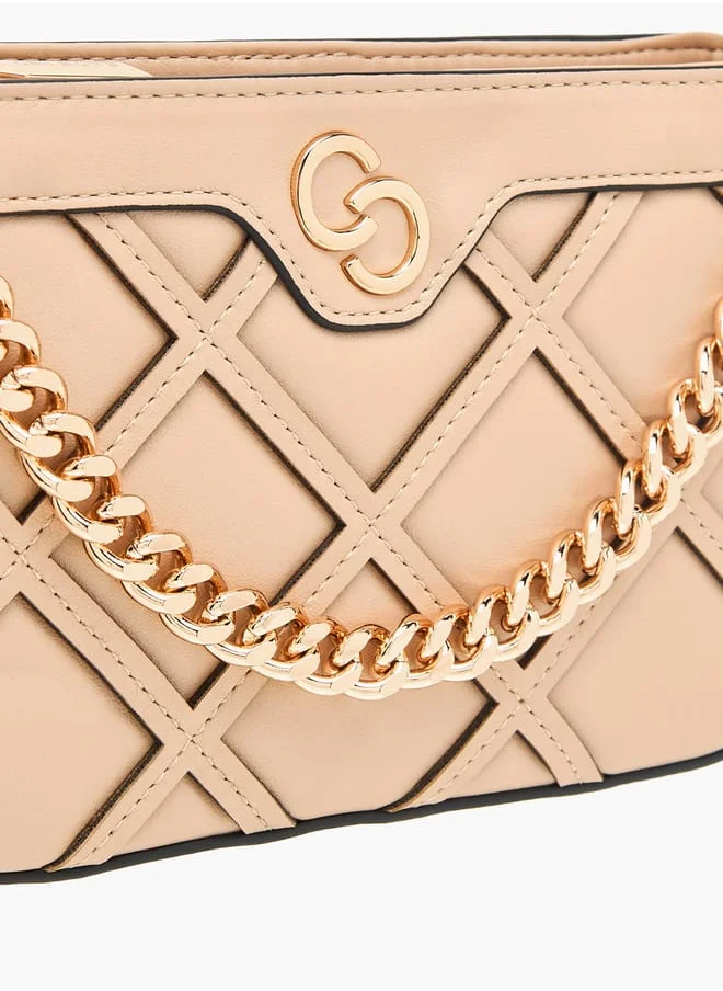 Celeste Women Textured Crossbody Bag with Adjustable Strap and Zip Closure