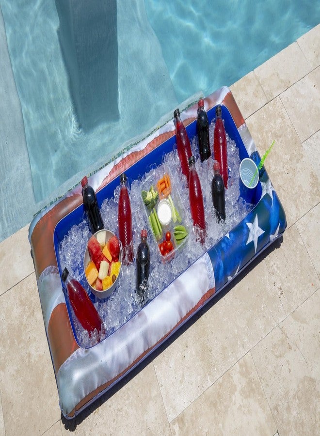 Poolcandy Stars and Stripes Inflatable Buffet Cooler | Inflatable Serving Bars Ice Buffet Salad Serving Trays Food Drink Holder Cooler Containers Indoor Outdoor BBQ Picnic Pool Party Supplies - Image 3