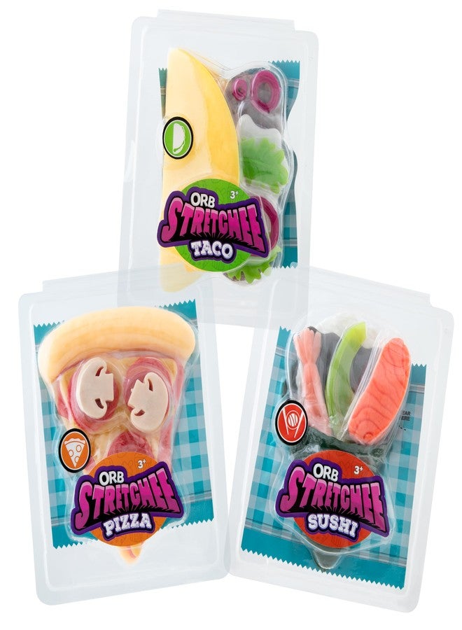ذي أورب فاكتوري ORB Stretchee Foodz - Secret Menu 3 Pack V2 - امزج وطابق، ومد، وحتى اعصر هذه الوجبات الخفيفة لتخفيف التوتر - ألعاب حسية/محفزة أصلية للأطفال والكبار - Image 1
