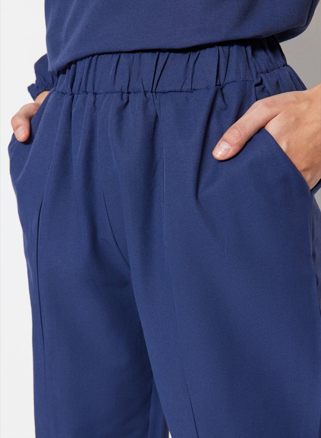 trendyol Navy Blue Denim Look Tunic-Pants Suit TCTSS23US00058 - Image 5
