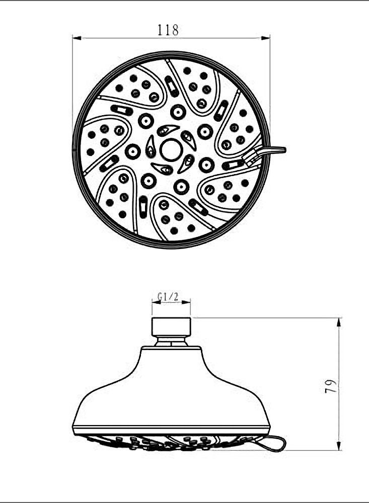 NIBEMINENT Shower Head, High Pressure RainType 4.5-inch Concealed 9-speed Small Top Spray,Luxurious And Modern Appearance - Image 5