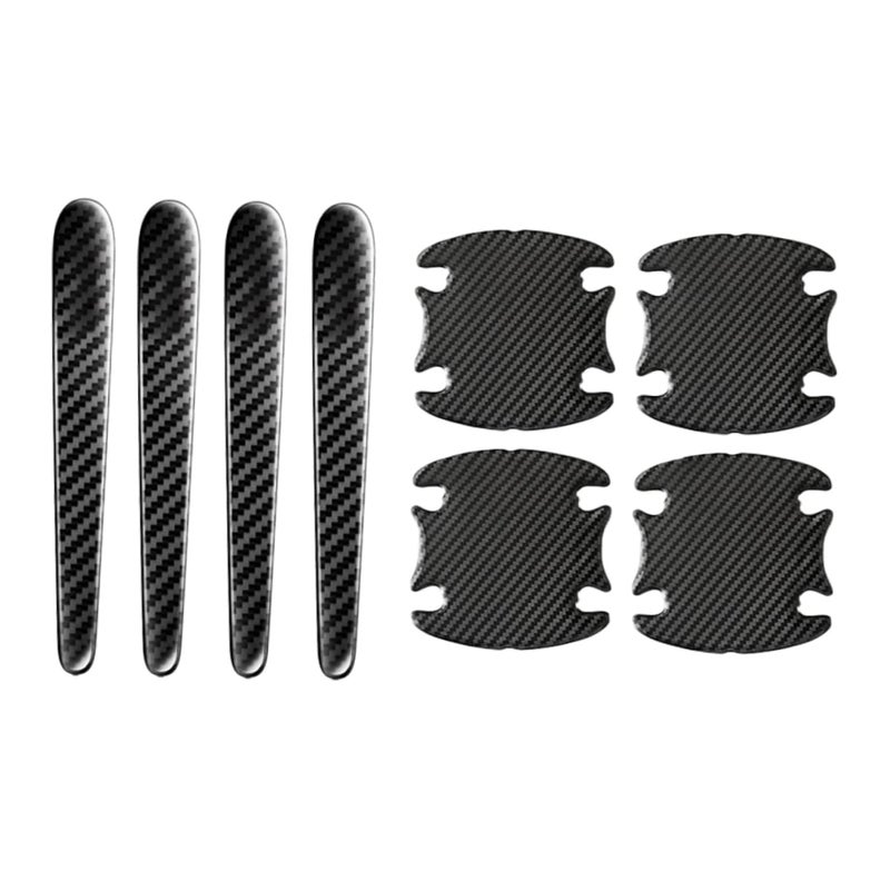 8Pcs Car Door Handle Scratch Protector Stickers Black Epoxy Self Adhesive Decoration - Image 2