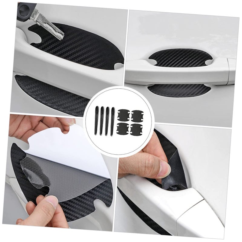 8Pcs Car Door Handle Scratch Protector Stickers Black Epoxy Self Adhesive Decoration - Image 5