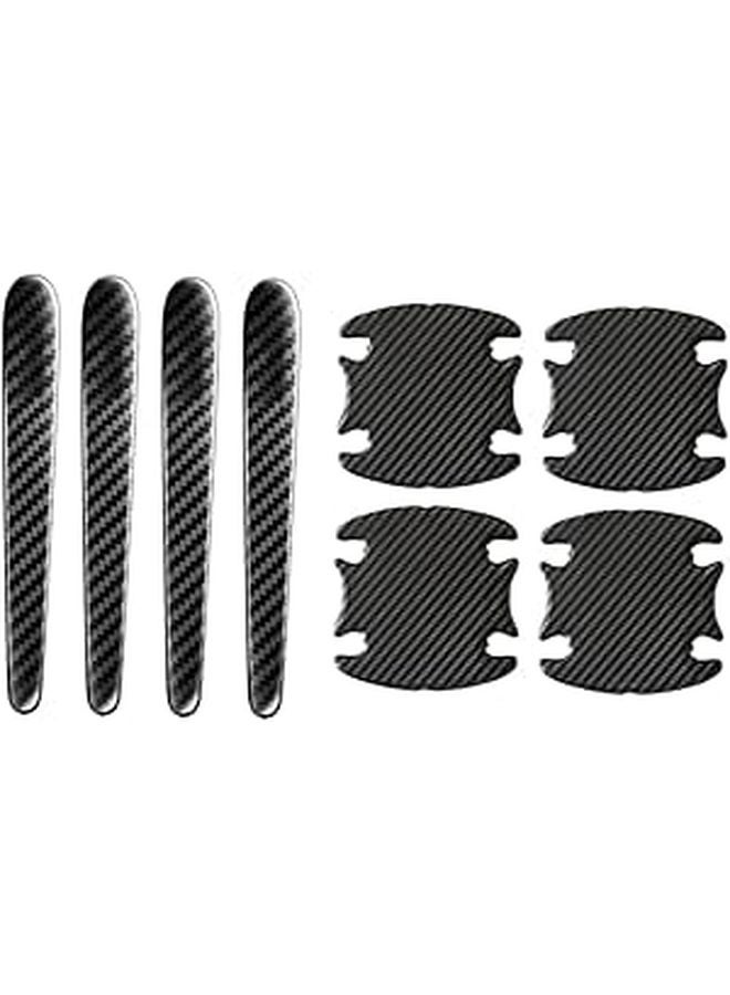 8Pcs Car Door Handle Scratch Protector Stickers Black Epoxy Self Adhesive Decoration - Image 1
