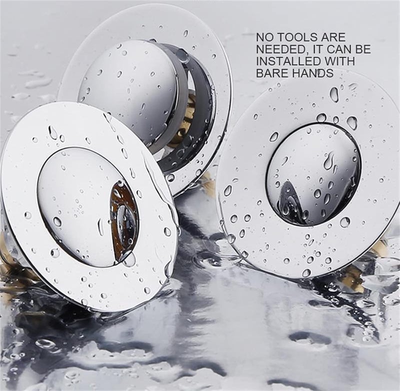 klarako Universal Bathroom Sink Stopper, 1.1~1.5” Bathtub Stopper for Kitchen Bathtub Sink Drains Anti Clogging Sink Drain Filter with Hair Catcher (Silver) - Image 3