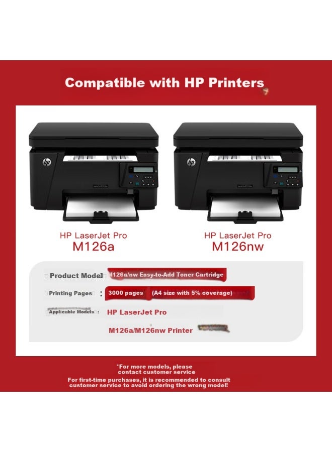 Befon Compatible Toner Cartridge For Hp M126A Laserjet Pro Mfp M126Nw Printer, High Yield 1-Pack - Image 2