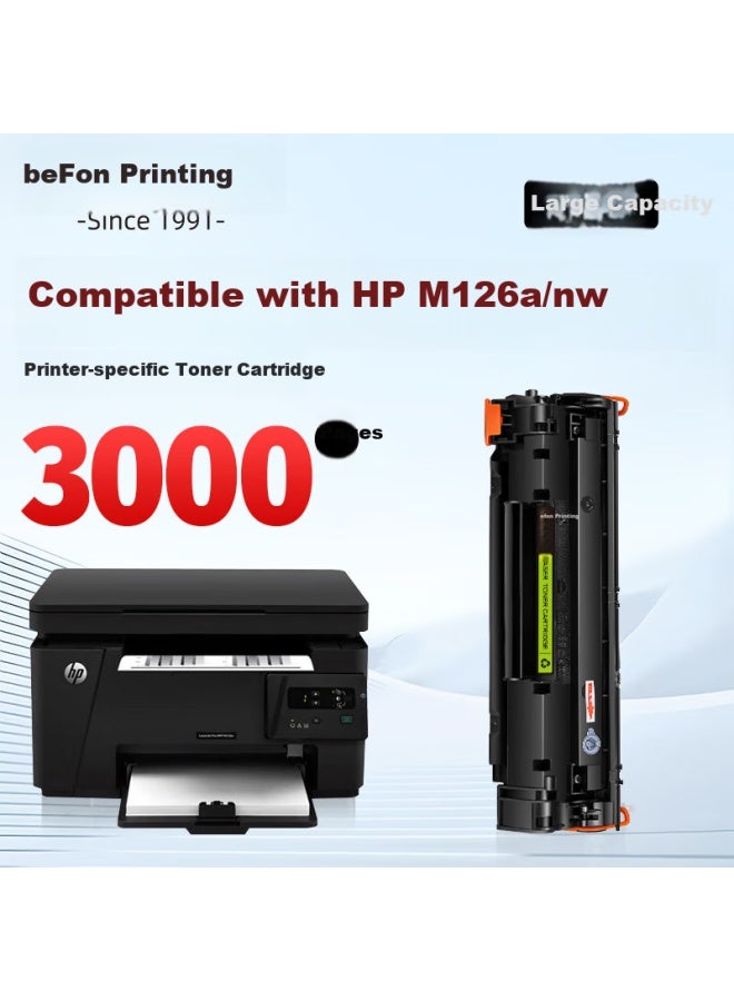Befon Compatible Toner Cartridge For Hp M126A Laserjet Pro Mfp M126Nw Printer, High Yield 1-Pack - Image 1