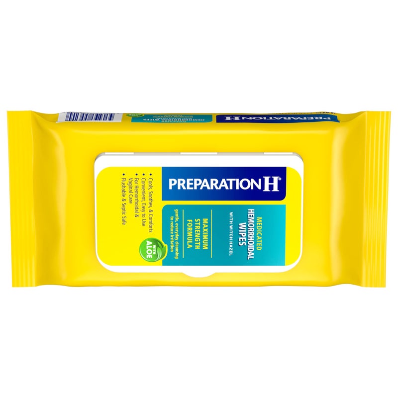 Preparation H Hemorrhoid Flushable Wipes with Witch Hazel for Skin Irritation Relief - 48 Count - Image 1