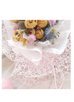 SYOSI Flower Bouquet Waterproof Wrapping Paper, 1 Roll of Jacquard Net Mesh Openwork Floral Wrapping Paper Floral Supplies for Fresh Flowers, Florist Supplies for Wedding and New Years Decoration  - Image 3