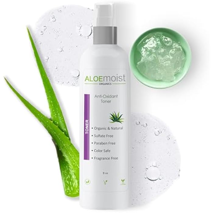 AloeMoist Aloe Vera Toner for Sensitive Skin: Hydrating Facial Toner for Women Anti Aging Dry, Oily & Acne Prone Skin with Soothing Aloe Vera, Pore Minimizing Witch Hazel, pH Balancing Antioxidant Green Tea 8oz - Image 1