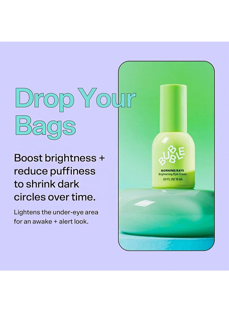 Bubble Skincare Morning Rays Brightening Eye Cream，Vitamin C Under Eye Cream for Dark Circles & Puffiness，Enriched with Green Tea Extract to Calm，Protect & Soothe Skin (15ml) - Image 3